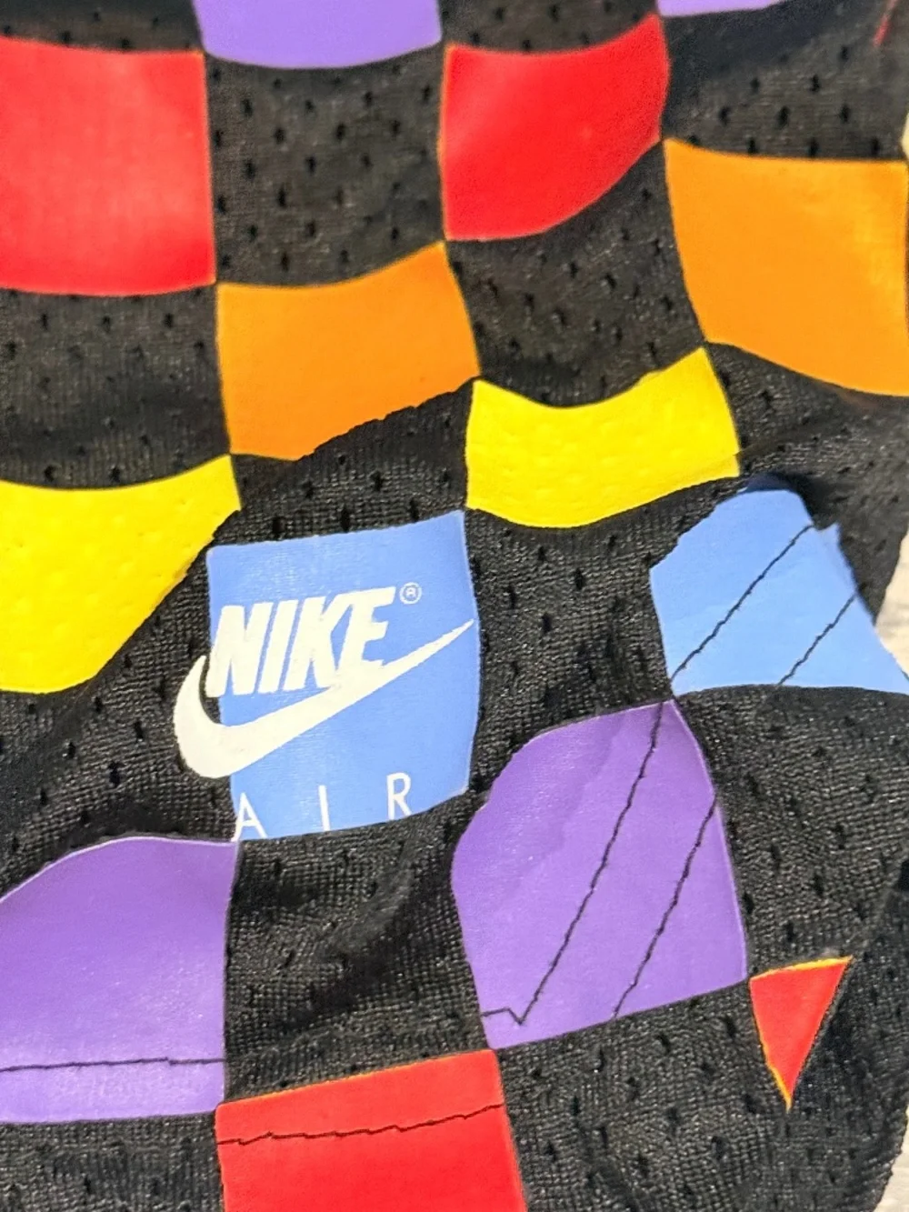 Nike Air Jordan Legacy AJ3 AOP Rainbow Checkered Polka Dot Mesh Shorts Large